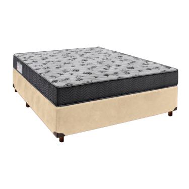 Imagem de Cama Box Perola Casal + Colchão D33 Iso100 Ortobom