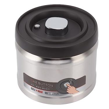 Imagem de GLOGLOW Recipiente de Embalagem para Armazenamento de Alimentos, Armazenamento Hermético de Aço Inoxidável para Grãos de café, Folhas de chá, Nozes, café Selado a Vácuo Com Vedação de um Toque (Cor