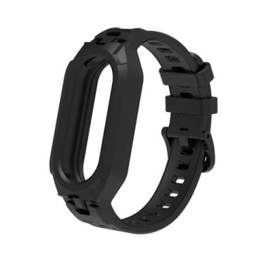 Imagem de SKXMOD Pulseira de silicone TPU macio para Xiaomi MiBand 8, pulseira para MiBand 8 NFC, borracha Correa, kit de acessórios de substituição (preto)