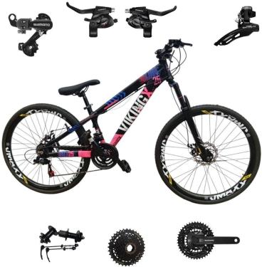 Imagem de Bicicleta 26 VikingX Tuff25 21v Shimano Cubo k7 Aluminio Freeride Disco Mecânico Pneu Slick 1.50-Unissex