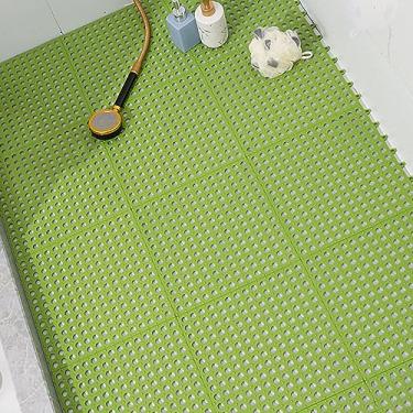 Imagem de Mingzhe TAPETE DE BANHO DE MOSAICO PLÁSTICO 10 PCS ANTI SLIP VENTOSA TAPETES COZINHA BANHEIRO (Verde)