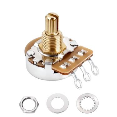 Imagem de Banworks Brass B1MΩ Imperial 1/20.3 cm Thread Panelas de guitarra tamanho completo 24 estrias eixo curto dividido (comprimento 15,5 mm) Potenciômetros lineares afunilados para Gibson Les Paul LP/SG