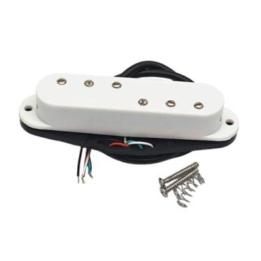 Imagem de menolana Captador Mini Humbucker para Ponte de Guitarra Elétrica - Peças para Guitarra - Fácil Instalação - Saída de 9K - Polos Ajustáveis ​​3+3 - Peça de, Branco