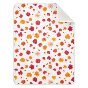 Imagem de Wassud Cobertor de bebê de flores de calêndula para meninos e meninas, cobertor de bebê para recém-nascidos, essencial para recém-nascidos, cobertores macios 76 x 101 cm