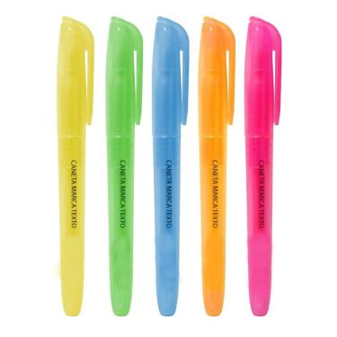 Imagem de Caneta Neon Marca Texto Colorido Ponta Chanfrada 5pcs