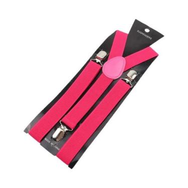 Imagem de Suspensórios Ajustáveis De Couro Elástico Em Cores Sólidas Para Homens