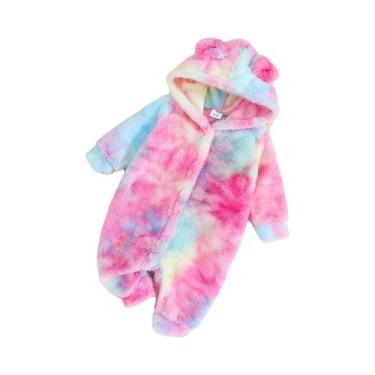 Imagem de Macacão De Pelúcia Com Capuz Xadrez Para Bebês Meninos E Meninas, Mang