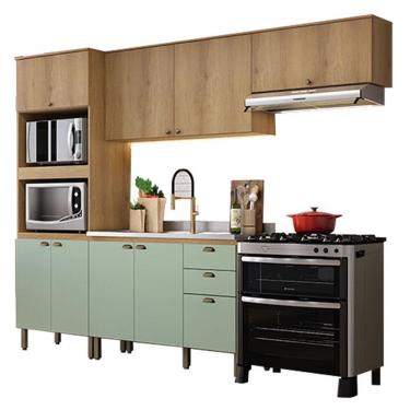 Imagem de Cozinha Modulada Finesse Composição 11 Capuccino Menta - Thb