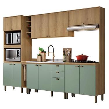 Imagem de Cozinha Modulada Finesse Ambiente Composição 27 Capuccino Menta - Thb