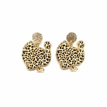 Imagem de Brincos de peru para mulheres, brincos de peru, brincos de folha de bordo, brincos de outono, brinco criativo de acrílico, joia de ação de graças, presente para meninas, Latão, Sem pedra preciosa