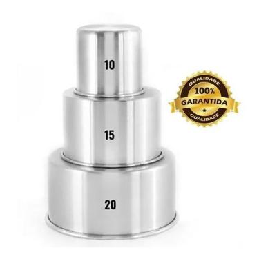 Imagem de Conjunto 3 Formas Assadeira Bolo Redonda Alta 10-15-20x10cm - ARNIX