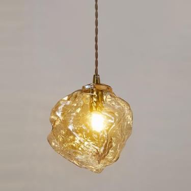 Imagem de Luminária Pendente Island em Vidro com Formato Irregular de Lava | Lustre Retrô Chic com 1 Lâmpada e Soquete G9, Iluminação Suspensa Contemporânea para Cozinha, Sala de Jantar, Quarto, Bar,