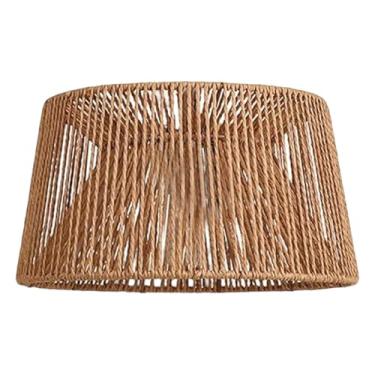 Imagem de ＡＷＨＡＯ Abajur trançado em corda de papel, cúpula para luminária pendente, capa de luz artesanal, criativo para café, cozinha, corredor, casa ou hospedagem.