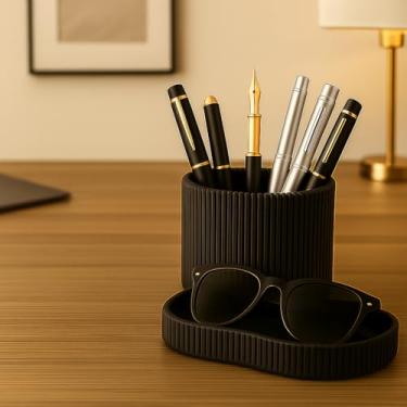 Imagem de Organizador de Mesa Multifuncional - Porta-Canetas, Lápis, Celular e Óculos para Escritório e Home Office, Organização Completa (Porta Caneta/Oculos,Branco)