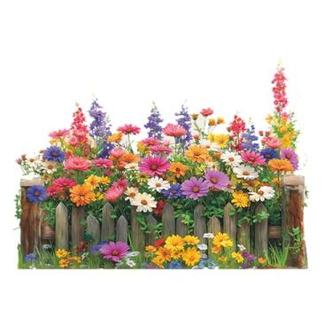 Imagem de Achang Adesivos de parede de plantas, crisântemo, pastoral, cerca de arbusto, decoração de casa, adesivo de porta de vidro, descasque e cole para sala de estar, quarto, TV, parede, sala de aula