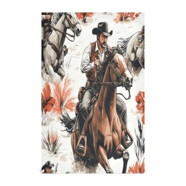 Imagem de xigua Conjunto de 1 panos de prato vintage caubói de cozinha, toalhas de cozinha macias e altamente absorventes de secagem rápida para limpeza de pratos e limpeza à mão, 71 x 45 cm