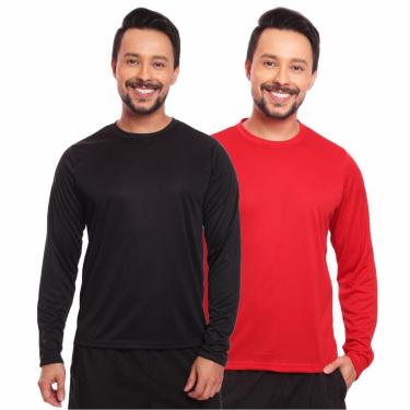 Imagem de Kit 2 Camisas Segunda Pele Proteção Solar Uv Térmica Corrida Bike-Masculino