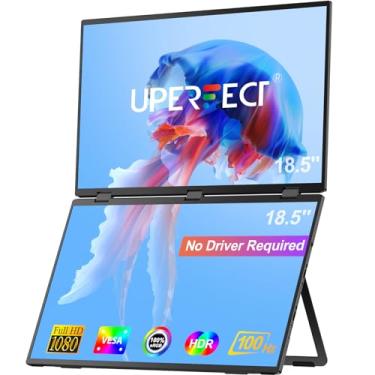 Imagem de UPERFECT Delta Monitor Portátil Dual 18,5” 1080P HDR 100Hz, Triplo Monitor Dobrável 360° com Suporte & VESA, Sem Driver, para Laptop/PC/Console