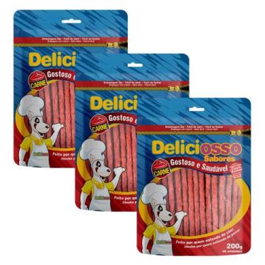 Imagem de Deliciosso palito fino sabor carne 200g - kit 3 un