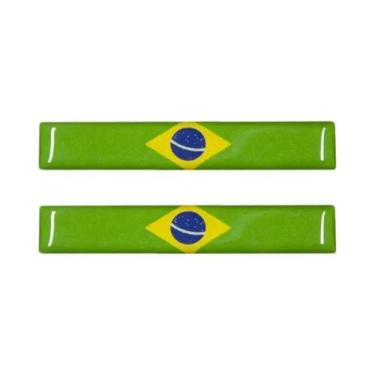 Imagem de Adesivo Refletivo 3D Da Bandeira Nacional, 8.5cm, Decalque Para Motoci