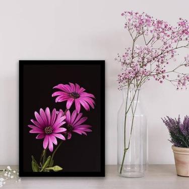 Imagem de Quadro Fotografia Margaridas Roxas 24X18Cm - Com Vidro