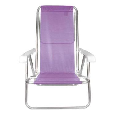 Imagem de Kit 2 Cadeira Reclinável Mor Praia E Piscina Alumínio Lilás