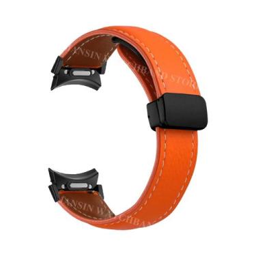 Imagem de Pulseira De Couro Para Samsung Galaxy Watch 7 6 5 4 40 44mm 5Pro Com F