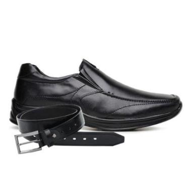 Imagem de Sapato Social Couro Jota Pe Preto Air + Cinto De Couro 10903 P-Masculino