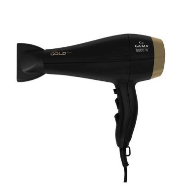 Imagem de Secador Cabelo Gama 2200W Gold Cerâmica Ion 110V - GA.MA Italy, Preto 