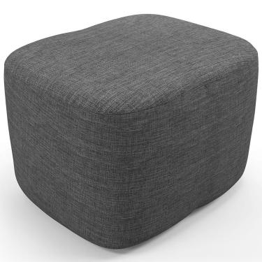 Imagem de Puff Decorativo Orgânico Para Sala Quarto Saori W01 Linho Cinza Escuro - Lyam Decor