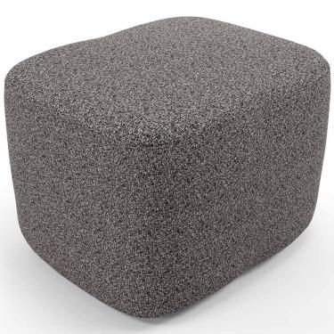 Imagem de Puff Decorativo Orgânico Para Sala Quarto Saori W01 Linho Mescla Chumbo - Lyam Decor