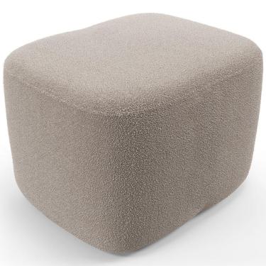 Imagem de Puff Decorativo Orgânico Para Sala Quarto Saori W01 Bouclê Creme - Lyam Decor