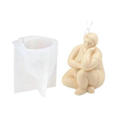 Imagem de Molde De Silicone Grande 3D De Mulher Yoga Para Estátua De Cera De Soj