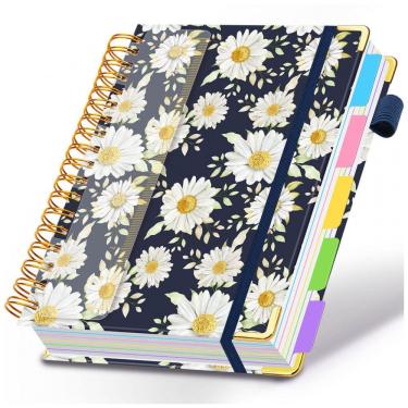 Imagem de Caderno universitário espiral HDhuiun 8x10, 5 matérias, 300 páginas pautadas, divisória...