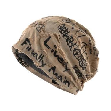 Imagem de Gorros Unissex Vintage Com Estampa De Letras Desgastadas, Forrados Com