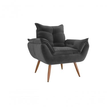 Imagem de Poltrona Decorativa Tóquio 1 Lugar Veludo Cinza Matrix