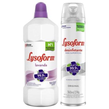 Imagem de Kit Desinfetante Lysoform Lavanda 1L + Aerossol Original 360ml