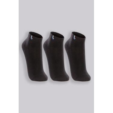 Imagem de Kit 3 Pares de Meia Soquete Cano Baixo Pretas Lupo 3225., G, Unissex, 