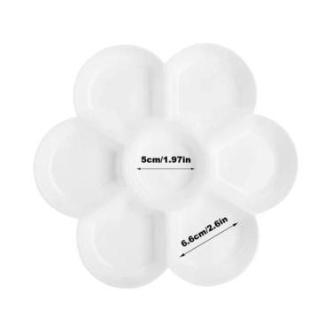 Imagem de Paleta De Plástico Com 7 Compartimentos Para Tinta Aquarela E Gouache,