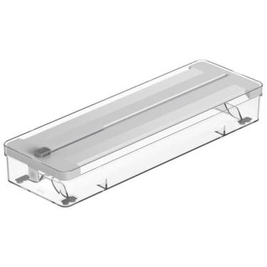 Imagem de Porta Rolos Cortador Duplo Plástico PCV Alumínio Clear Branco Ou Organ
