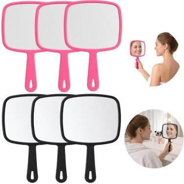 Imagem de 6 Espelhos de Mão Retangular Para Salão Cabelo Maquiagem - Ami