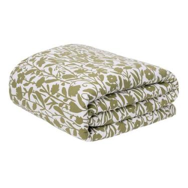 Imagem de Duvet Floral Artsy Verde Oliveira 200 Fios King Size - Westwing Collec