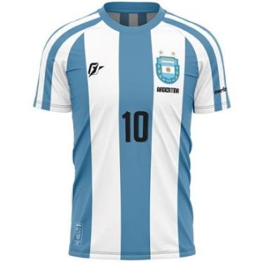 Imagem de Camiseta Filtro UV Argentina Copa Torcedor Retrô Albiceleste-Masculino