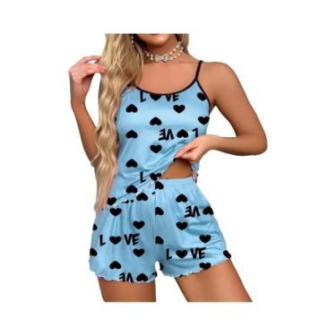 Imagem de Conjunto De Pijama Feminino Com Estampa De Leopardo Sexy Casual De Ver