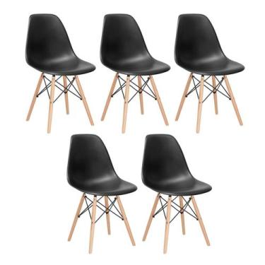 Imagem de Kit 5 Cadeiras Laráz Eames Eiffel DSW - Preto - Laraz