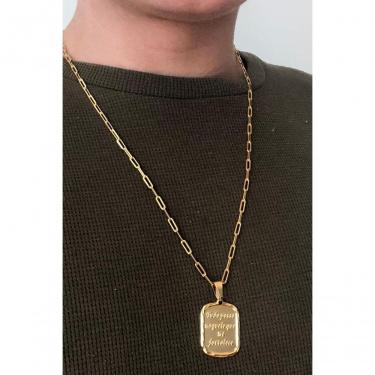 Imagem de Pingente Floratta Joias Tudo Posso Naquele Que Me Fortalece Banhado em Ouro 18K 3CM X 2,3CM Dourado Adulto