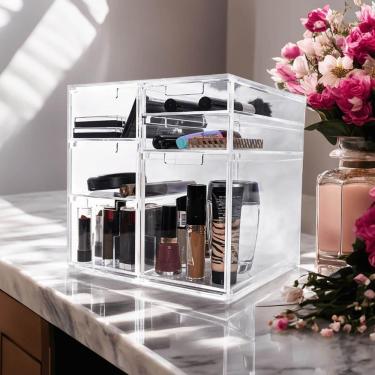 Imagem de Organizador de Maquiagem Make Cube para Produtos de Beleza com 6 Gavetas Transparente Centauri Acrílicos