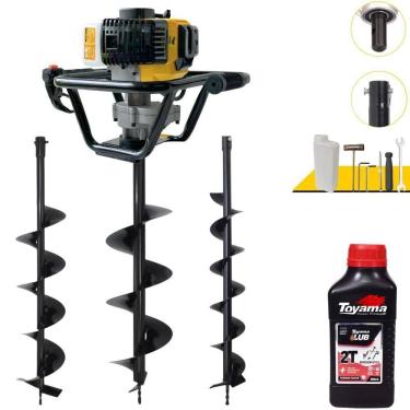 Imagem de Perfurador de Solo PSL517 à Gasolina 51,7CC 1,8HP com Brocas 80CM Amarelo Lynus