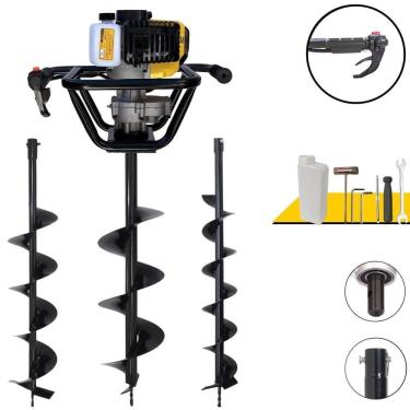 Imagem de Perfurador de Solo PSL517 à Gasolina 51,7CC 1,8HP com Brocas 80x20CM e 80x15CM Lynus