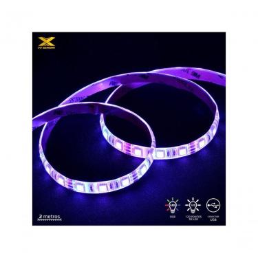 Imagem de Fita de LED Vinik VX Gaming LRU2 para Setup Gamer RGB 120 Pontos Conexão USB 2m IP65 Preto